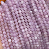 Perles en pierre de kunzite véritable 6 mm, 8 mm, 10 mm, 15 pouces