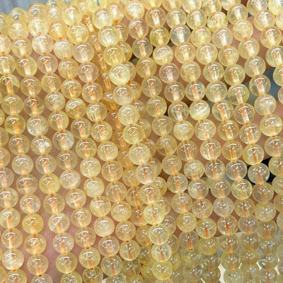 Perles en pierre de citrine véritable, perles en cristal de quartz, 4 mm, 6 mm, 8 mm, 10 mm, 15 pouces