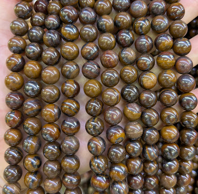 Iron Tiger Eye Beads Natural Gemstone Beads 6mm 8mm 10mm 15''