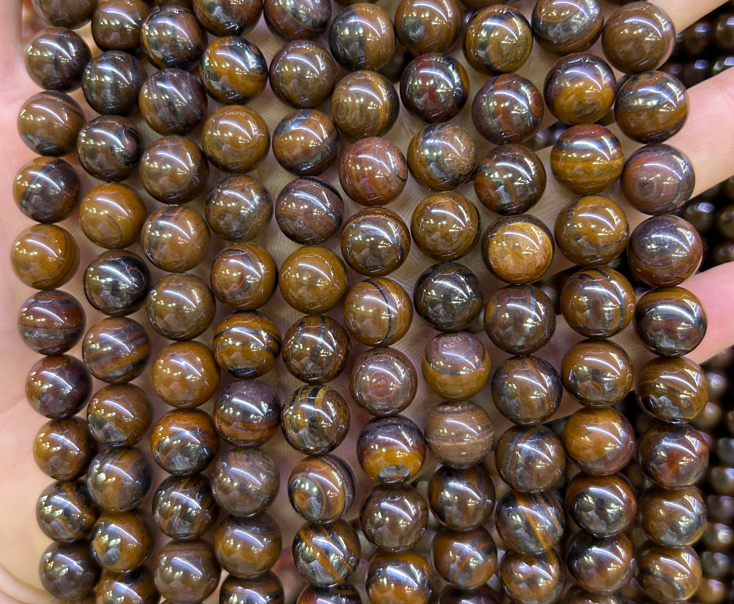 Iron Tiger Eye Beads Natural Gemstone Beads 6mm 8mm 10mm 15''