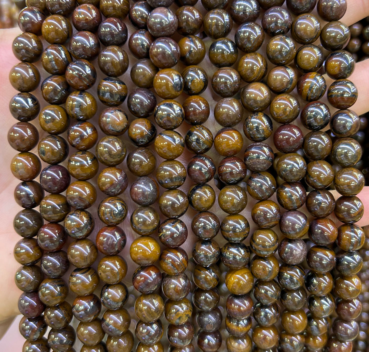 Iron Tiger Eye Beads Natural Gemstone Beads 6mm 8mm 10mm 15''