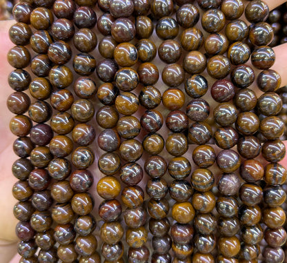 Iron Tiger Eye Beads Natural Gemstone Beads 6mm 8mm 10mm 15''