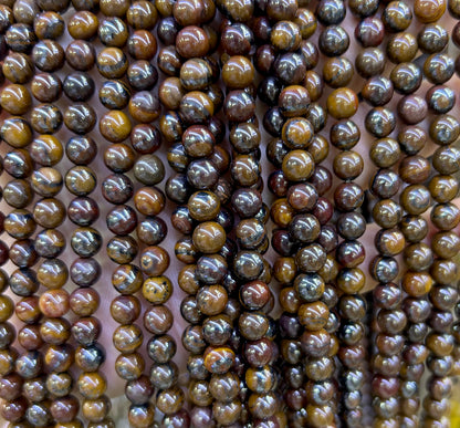 Iron Tiger Eye Beads Natural Gemstone Beads 6mm 8mm 10mm 15''