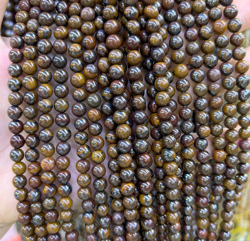 Iron Tiger Eye Beads Natural Gemstone Beads 6mm 8mm 10mm 15''