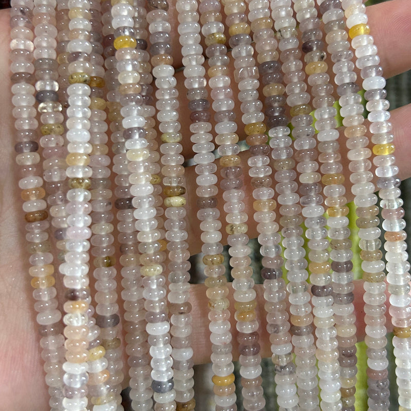 Violet Quartz Rondelle Beads 15''