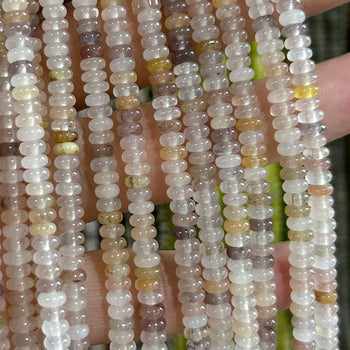 Violet Quartz Rondelle Beads 15''