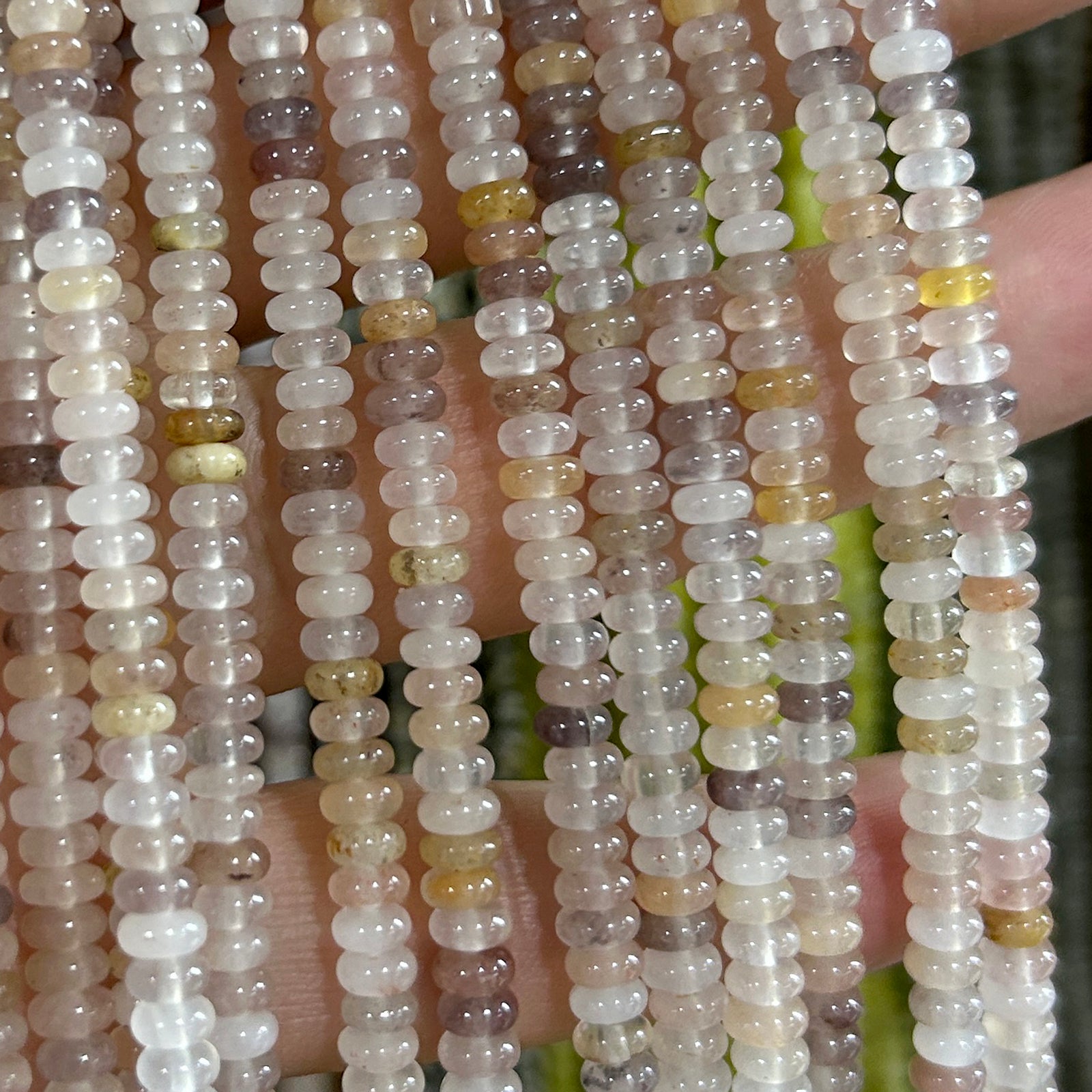 Violet Quartz Rondelle Beads 15''