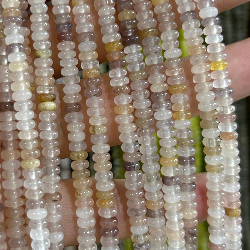 Violet Quartz Rondelle Beads 15''