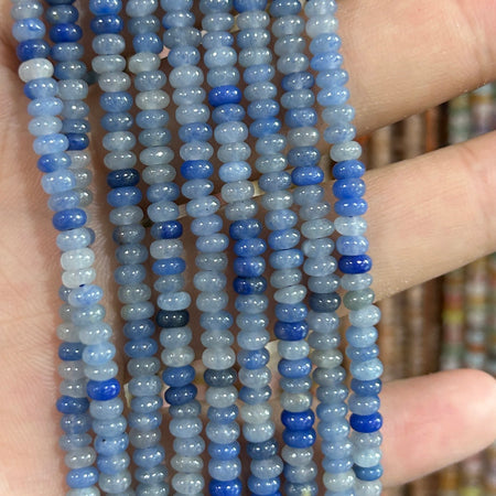 Perles rondelles en rhodonite noire 4x6mm 5x8mm