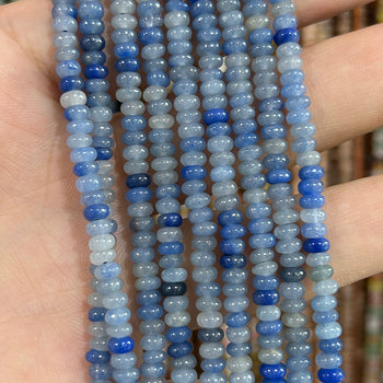 Blue Aventurine Rondelle Beads 15''