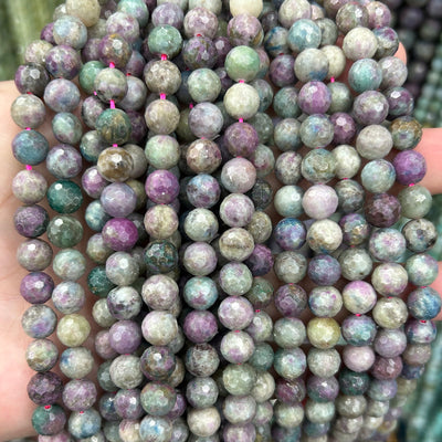 Ruby Fuchsite Faceted Beads 8mm 10mm 15''