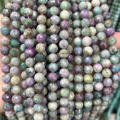 Ruby Fuchsite Faceted Beads 8mm 10mm 15''