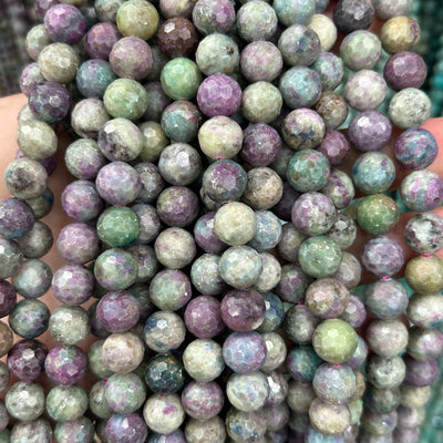 Ruby Fuchsite Faceted Beads 8mm 10mm 15''