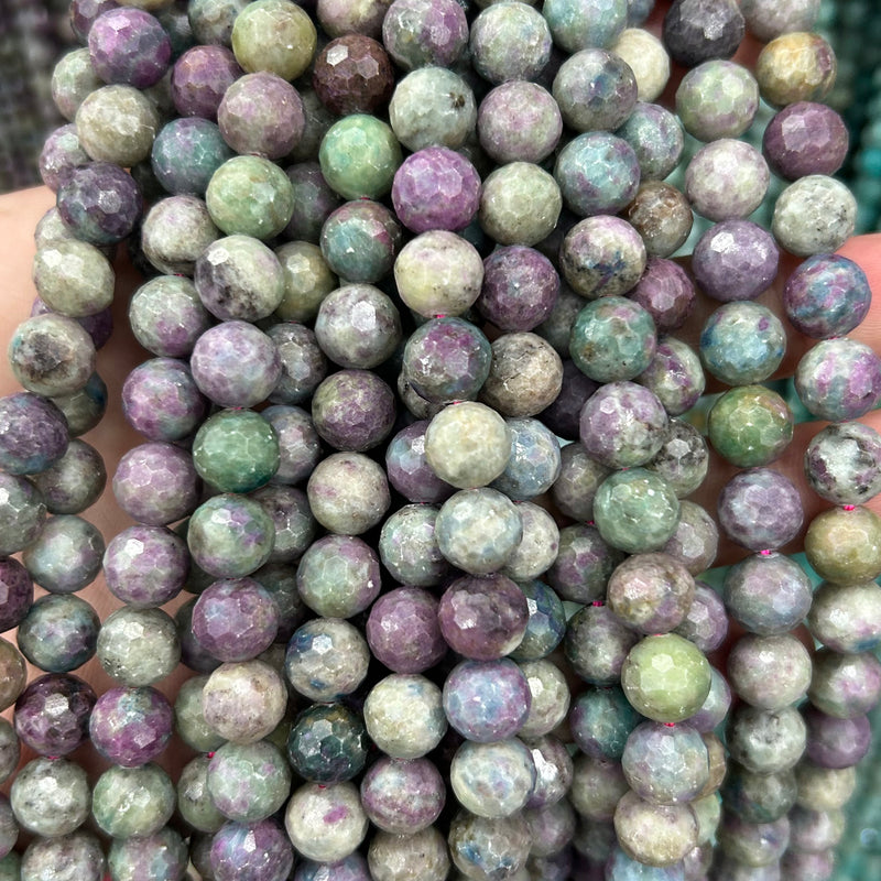 Ruby Fuchsite Faceted Beads 8mm 10mm 15''