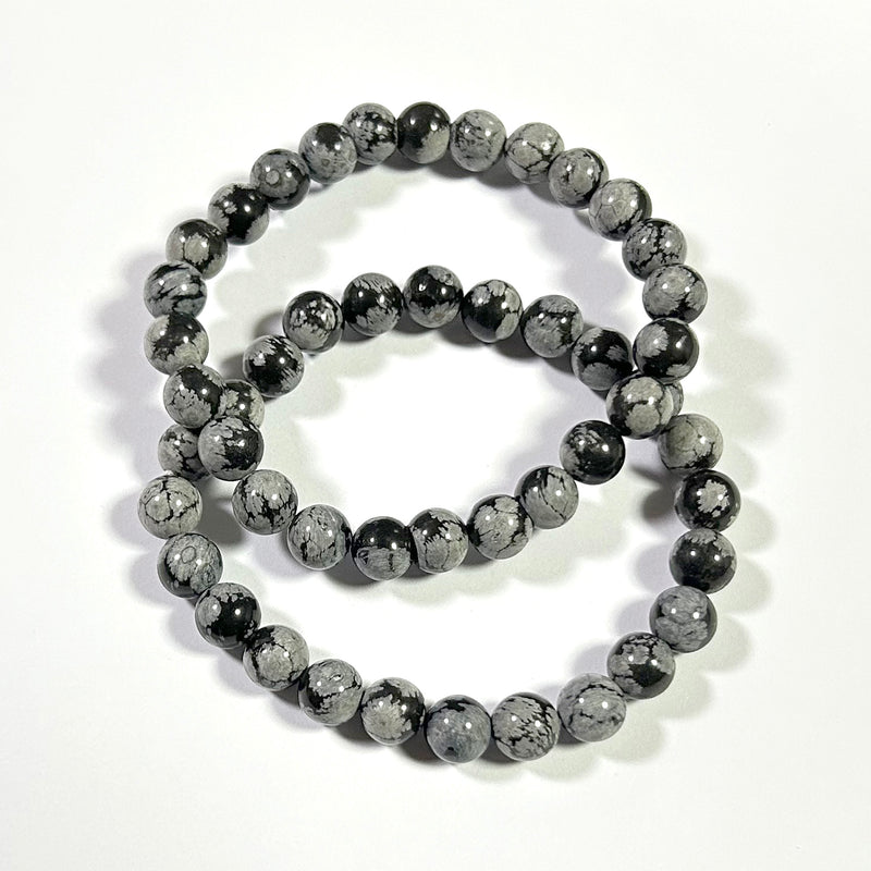 Snowflake Obsidian Bracelet 8''