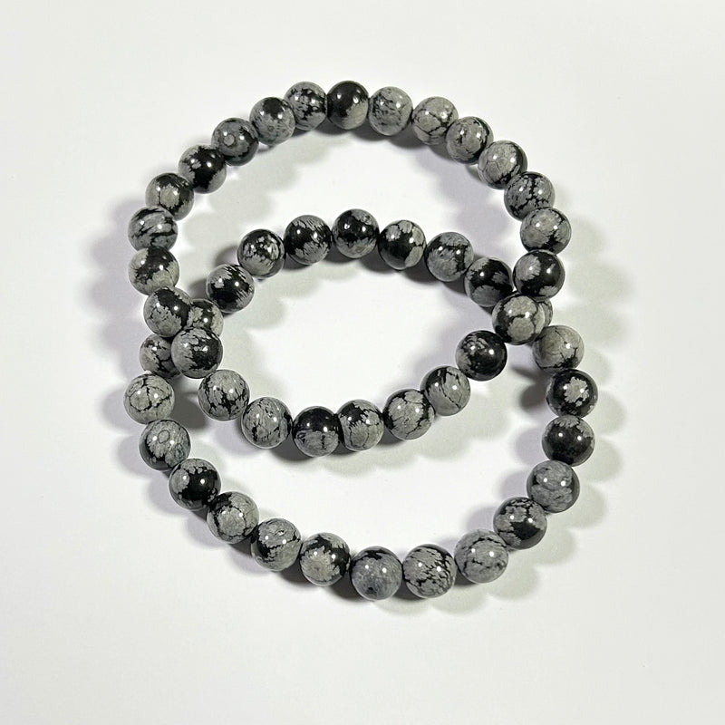Snowflake Obsidian Bracelet 8''