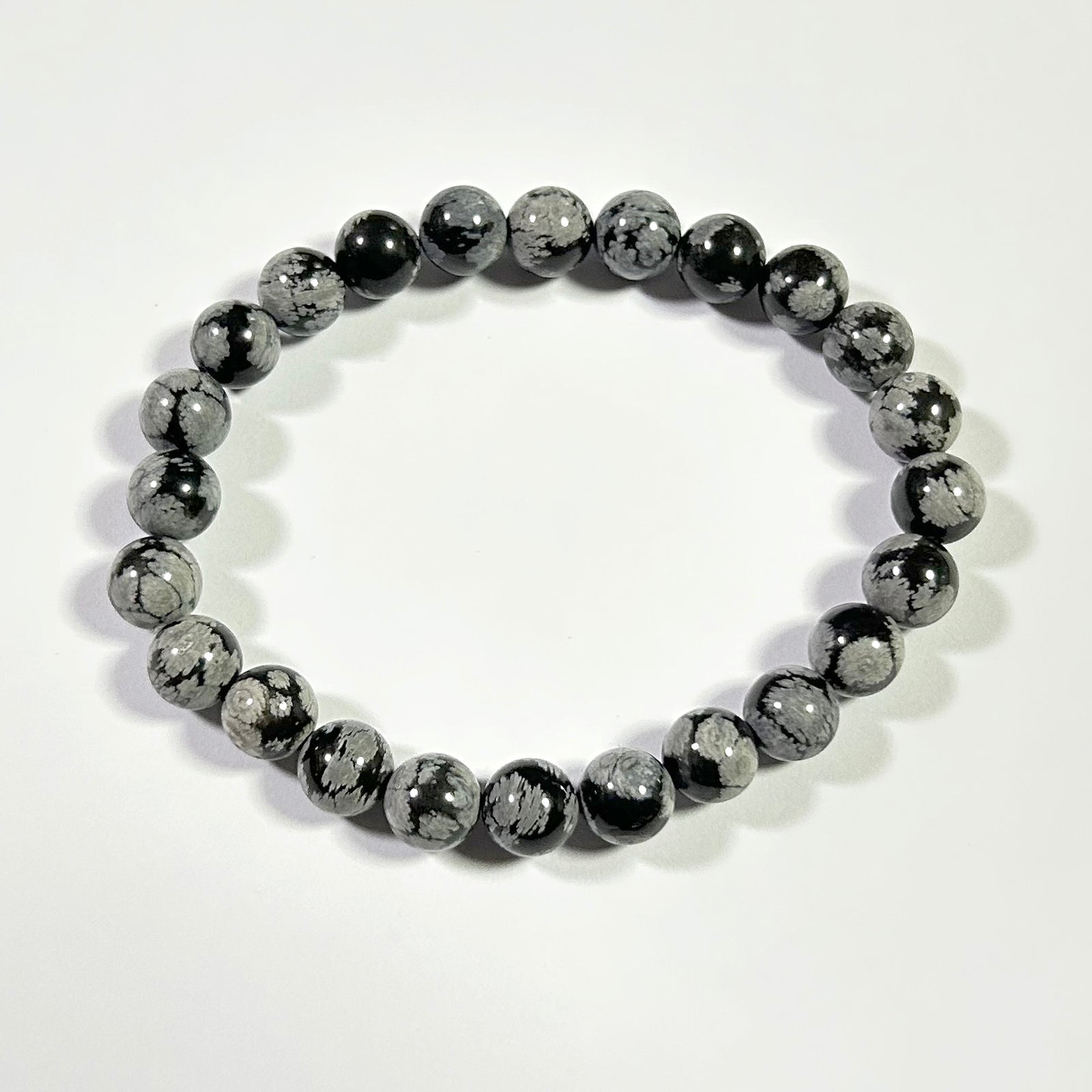 Snowflake Obsidian Bracelet 8''