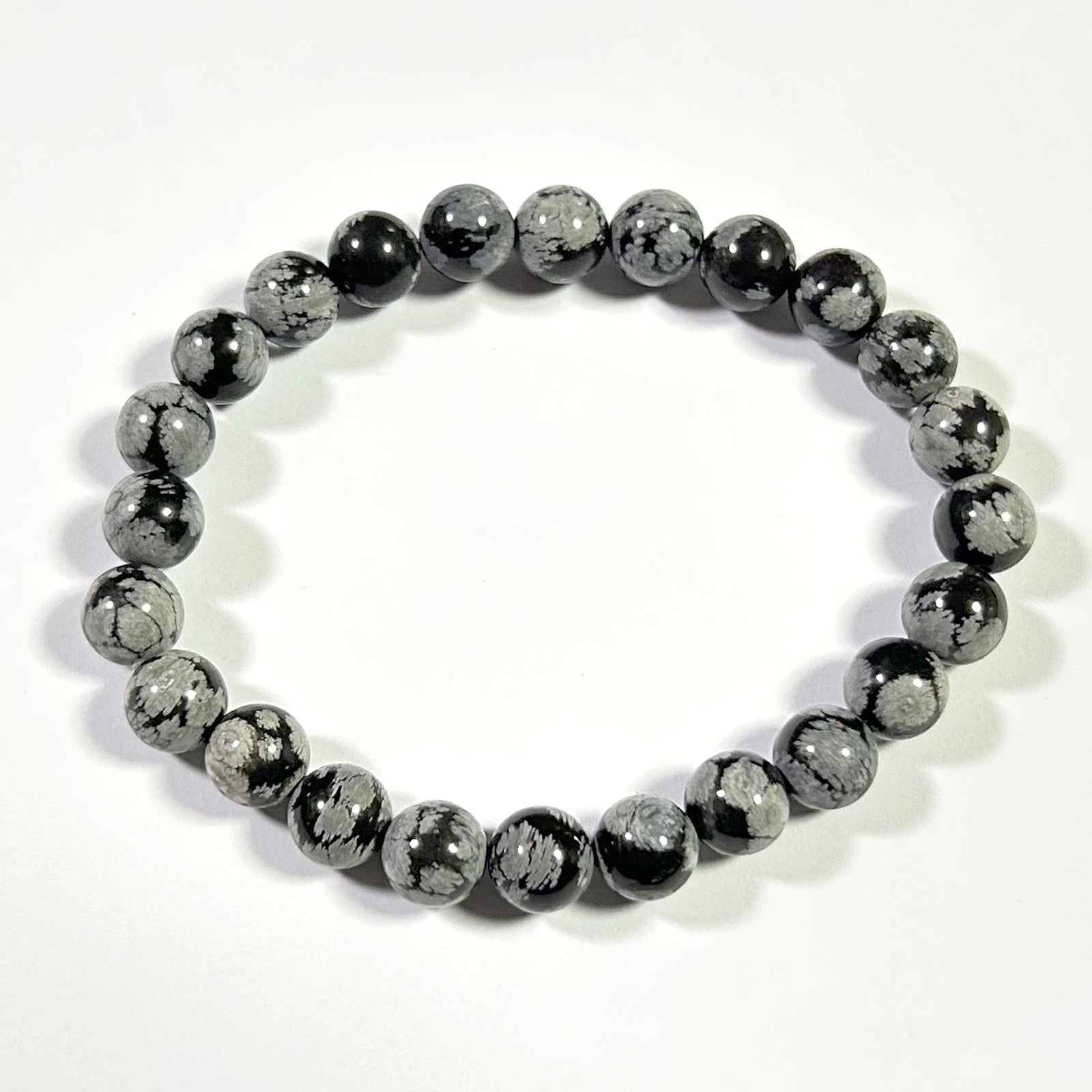 Snowflake Obsidian Bracelet 8''