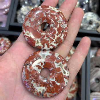 Red Jasper Donut Beads 50mm 1pc