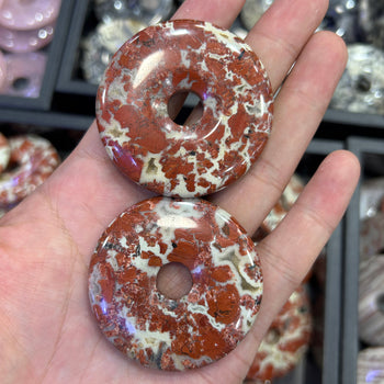 Red Jasper Donut Beads 50mm 1pc