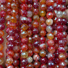 Silver Plated Red Agate Faceted Beads 6mm 8mm 10mm 15''