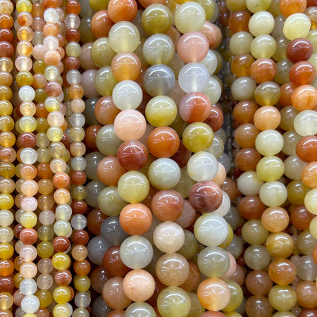 Golden Silk Jade Beads 4mm 6mm 8mm 10mm 15''