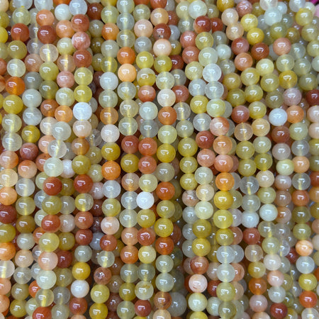 Golden Silk Jade Beads 4mm 6mm 8mm 10mm 15''