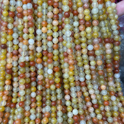 Golden Silk Jade Beads 4mm 6mm 8mm 10mm 15''