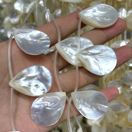 A+ Lilla Grøn Fluorit Dråbeperler 10x14mm 26STK