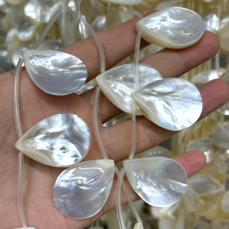 A+ Lilla Grøn Fluorit Dråbeperler 10x14mm 26STK