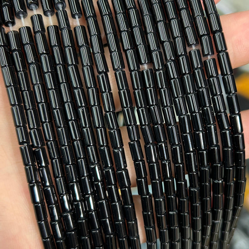 Onyx Tube Beads 3x5mm 15''
