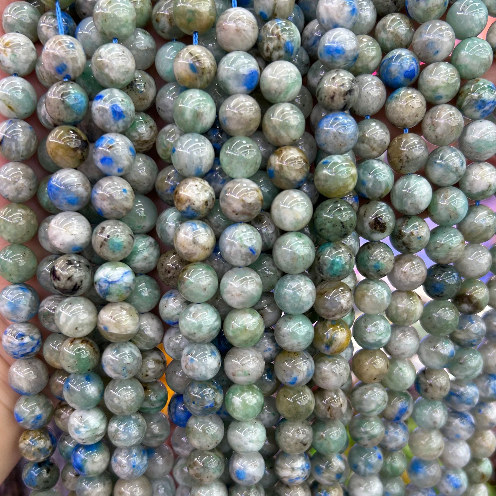 Chrysocolla Azurite In Quartz Beads 15''