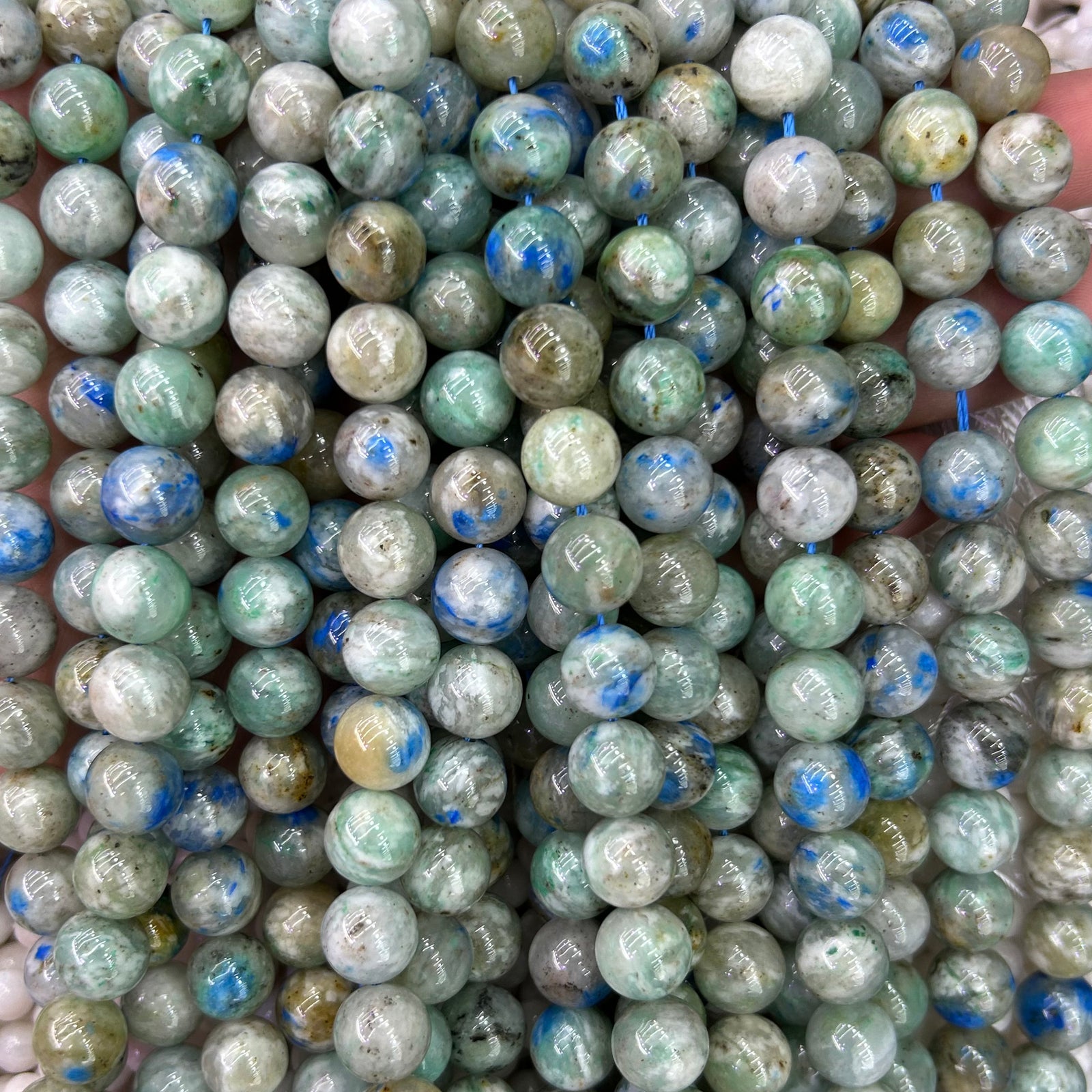Chrysocolla Azurite In Quartz Beads 15''