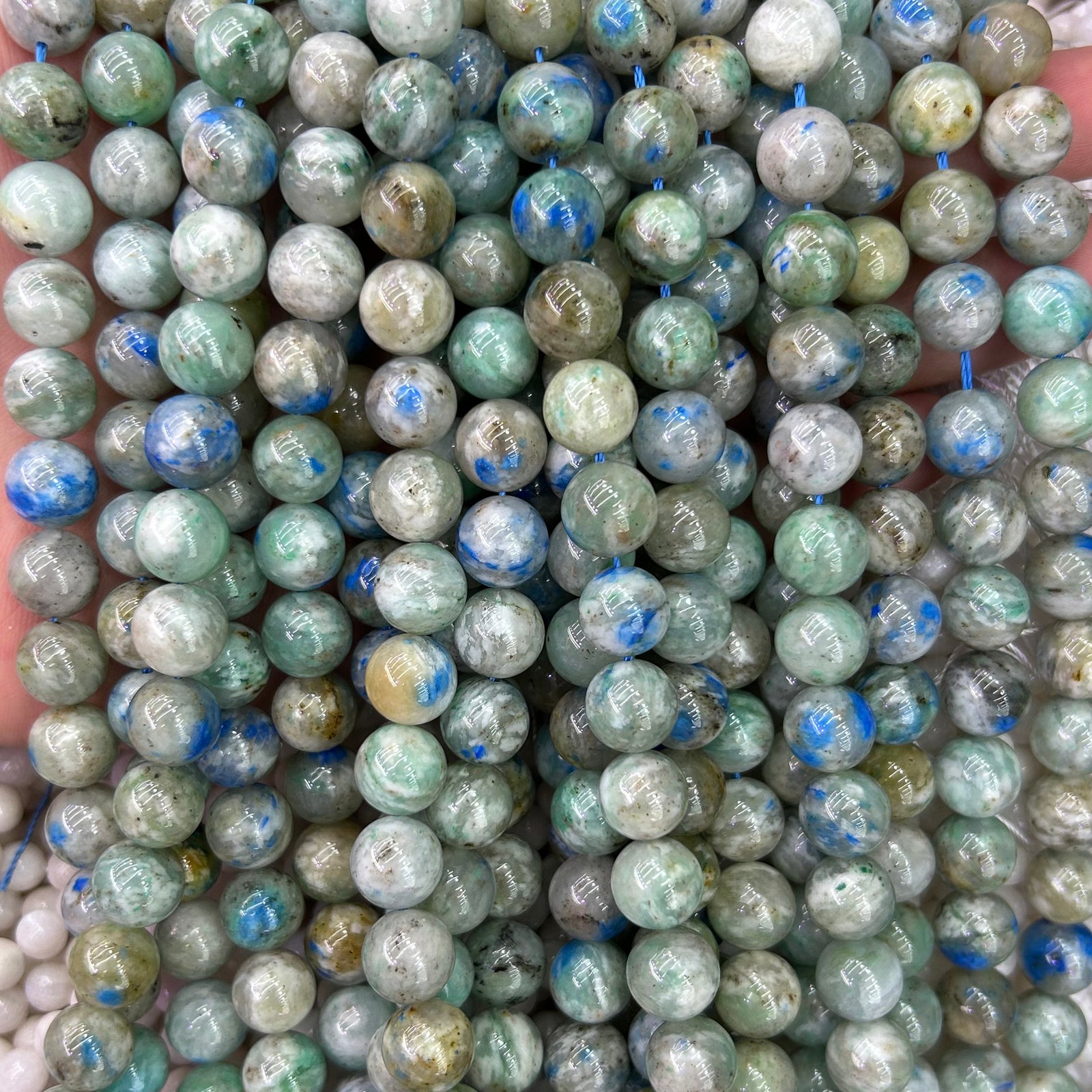 Chrysocolla Azurite In Quartz Beads 15''