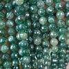Silver Plated Green Agate Faceted Beads 6mm 8mm 10mm 15''