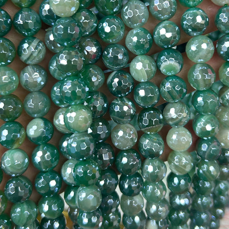 Perles d'agate rayée bleue 4 mm 6 mm 8 mm 10 mm 12 mm 15''