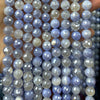 Perles d'agate rayée bleue 4 mm 6 mm 8 mm 10 mm 12 mm 15''