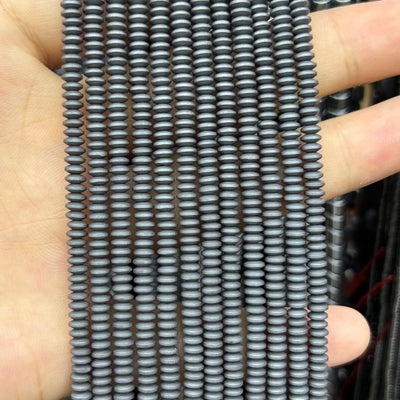 Hematite Matte Rondelle Beads 2x4mm 3x6mm 3x8mm 15''