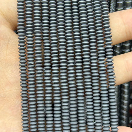 Perles rondelles en hématite 2x4mm 3x6mm 3x8mm 15''