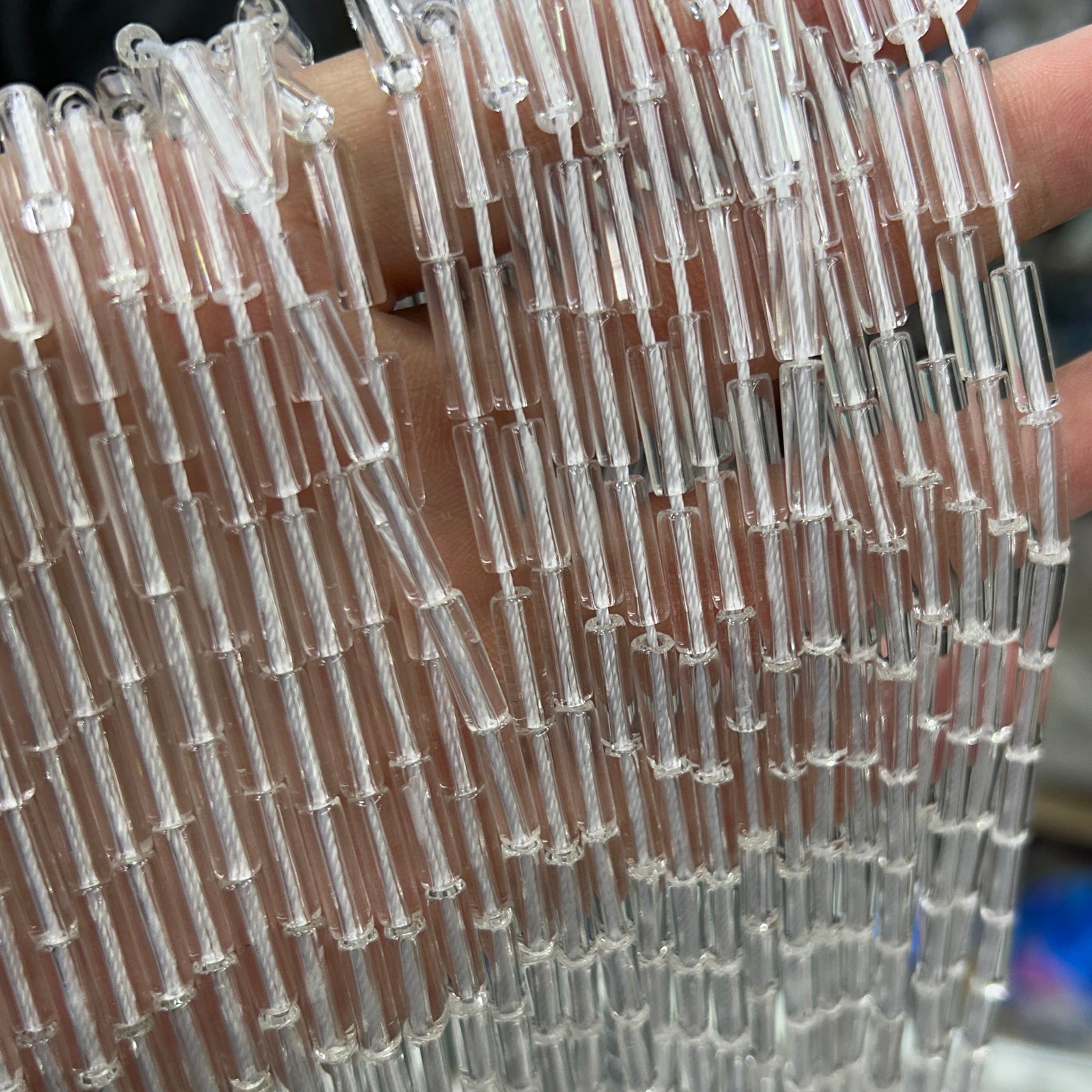 AA Crystal Tube Beads 4x13mm 15''