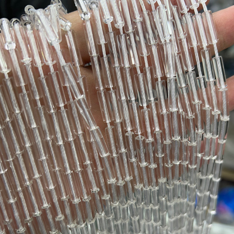 AA Crystal Tube Beads 4x13mm 15''