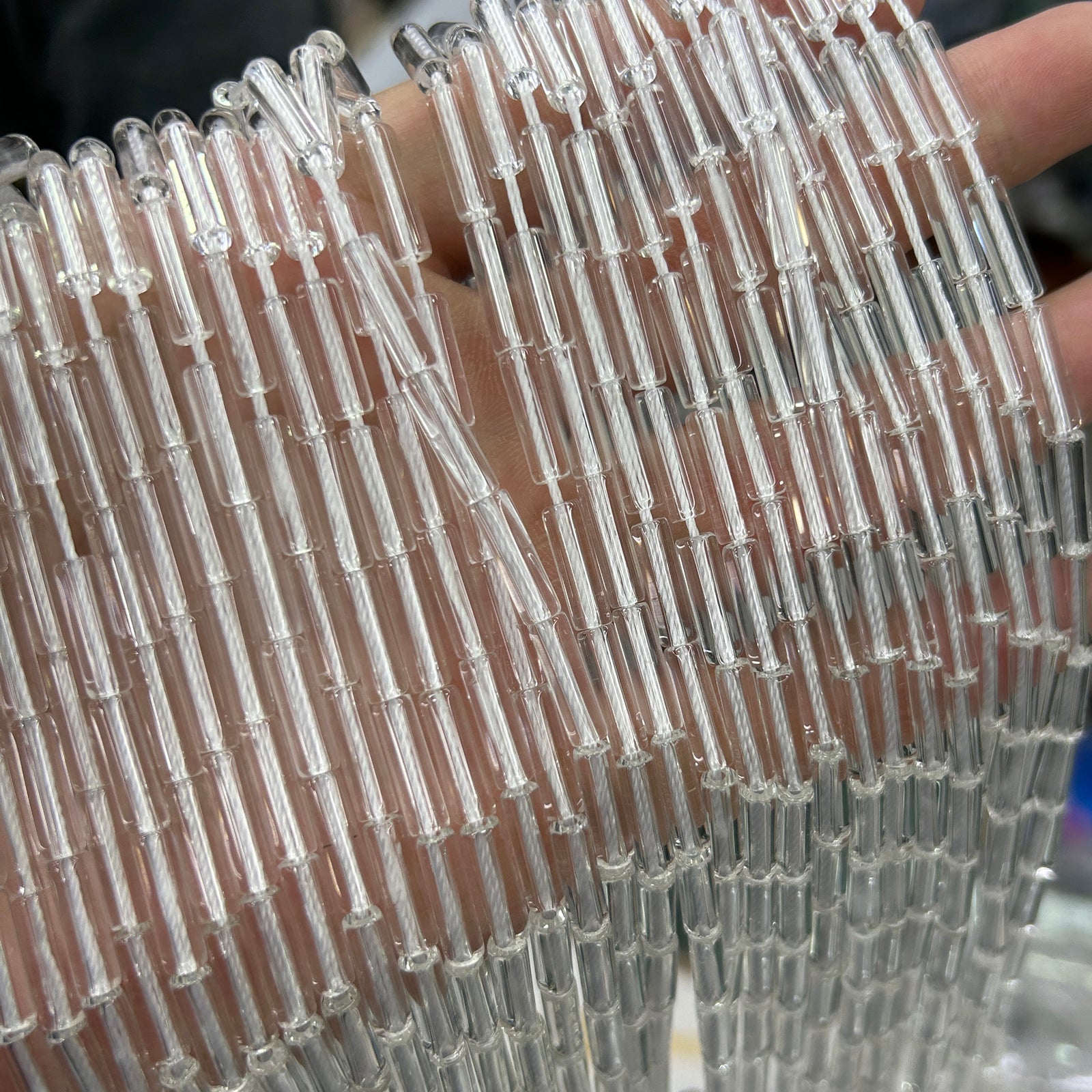 AA Crystal Tube Beads 4x13mm 15''