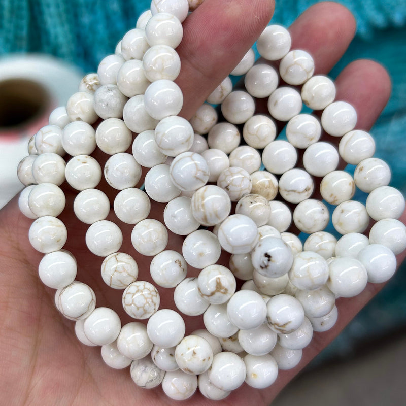 White Magnesite Bracelets 8''