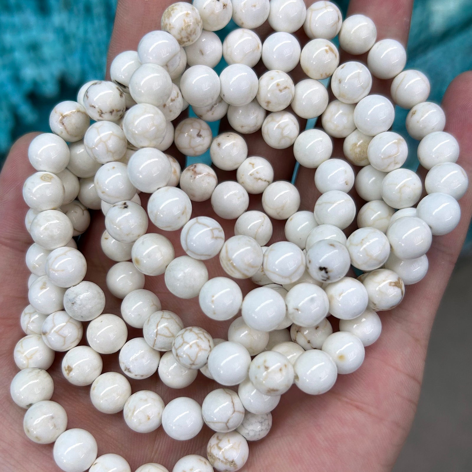 White Magnesite Bracelets 8''