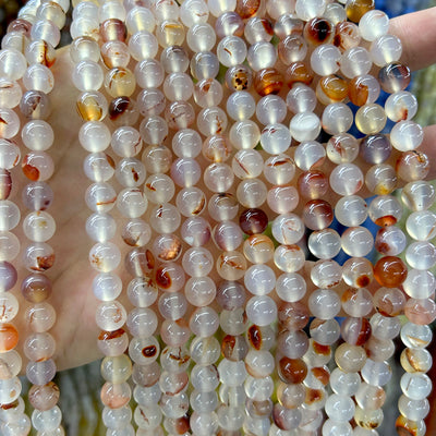 Perles d'agate rayée bleue 4 mm 6 mm 8 mm 10 mm 12 mm 15''