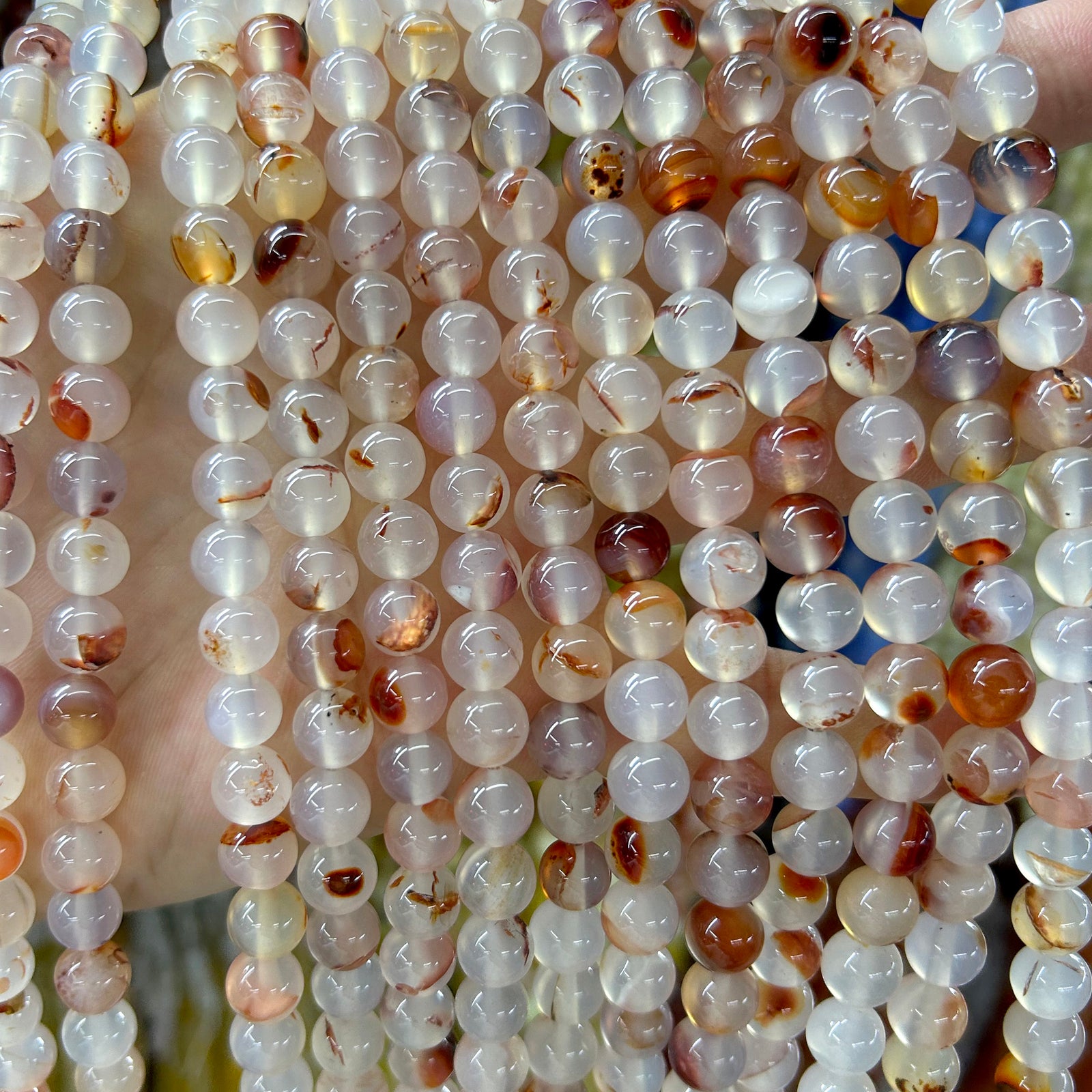 Hvide Sorte Mønstrede Chalcedony Matte Perler 4mm 6mm 8mm 10mm 12mm