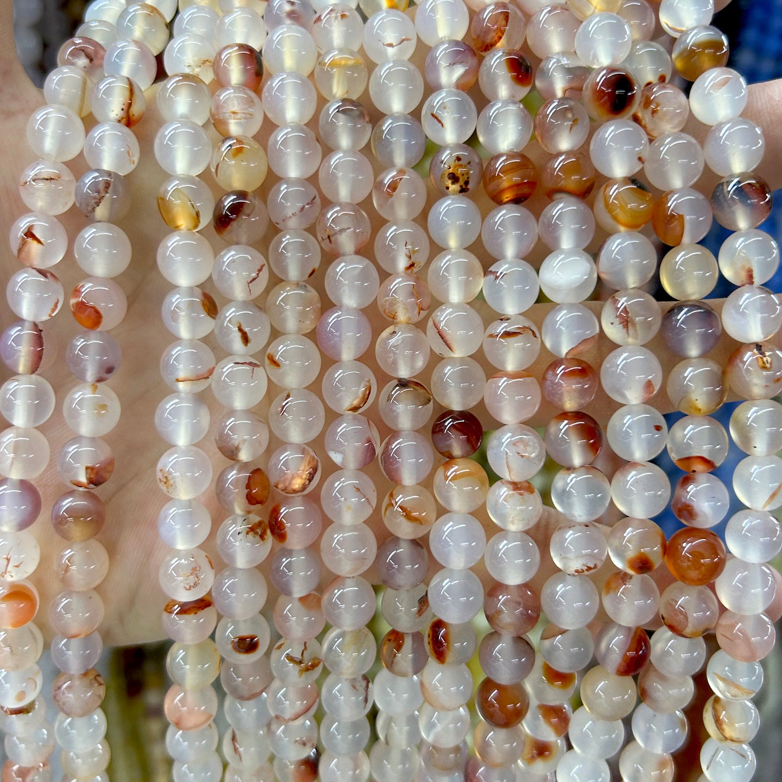 Hvide Sorte Mønstrede Chalcedony Matte Perler 4mm 6mm 8mm 10mm 12mm