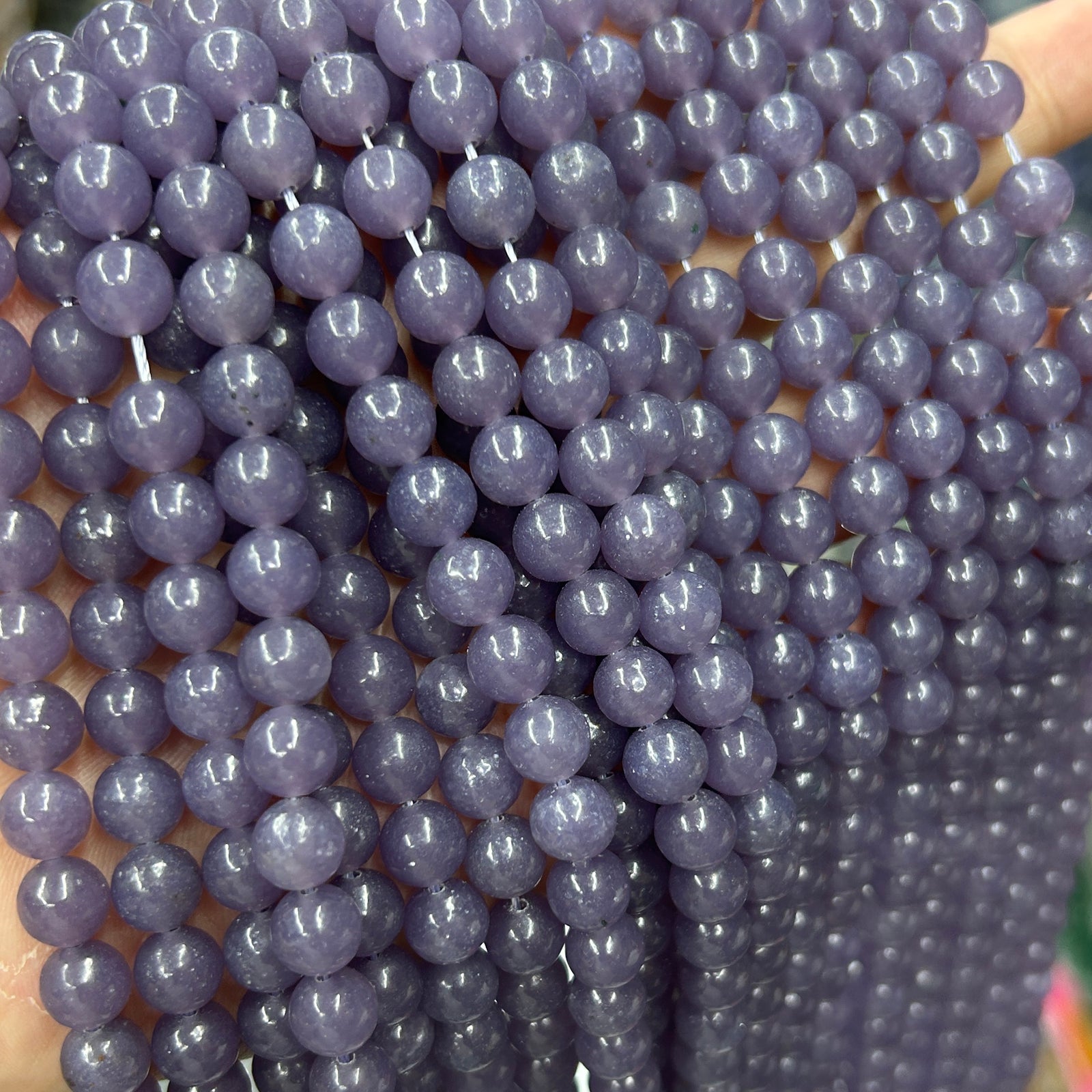 A Purple Lepidolite Beads 8mm 15''