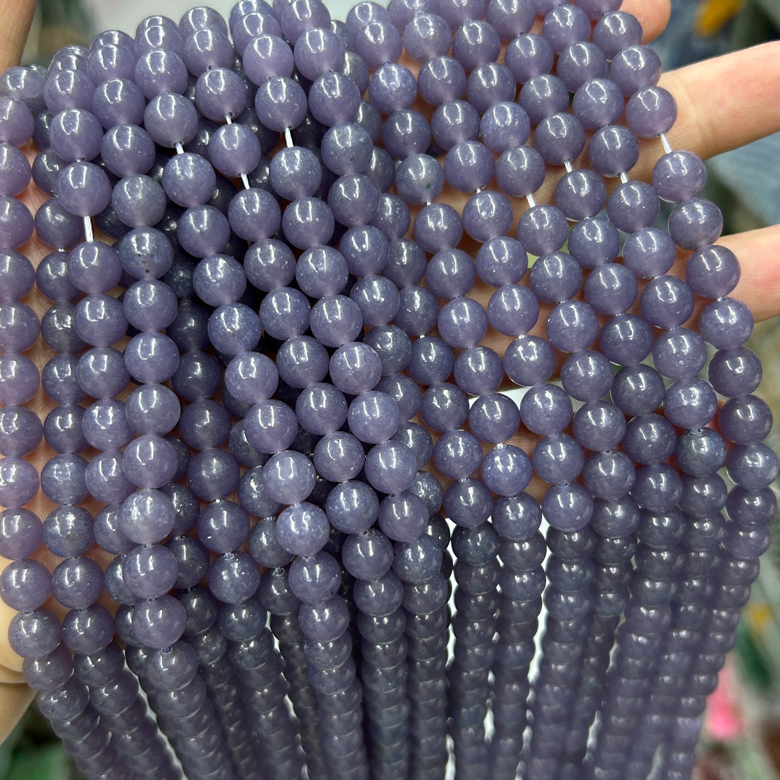 A Purple Lepidolite Beads 8mm 15''