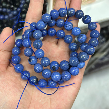 Dumortierite Armbånd Natursten Perler Armbånd, 4mm 6mm 8mm 10mm 12mm 8''